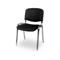 Conference chair ISO 24H CR T0111 black eco-leather