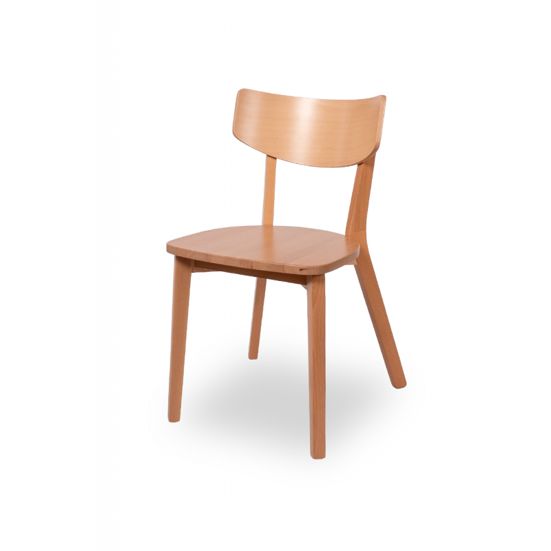 Wooden restaurant chair JERRY beech