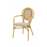 Technorattan Chair RICCARDO ARM Brown-Beige