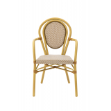 Technorattan Chair RICCARDO ARM Brown-Beige