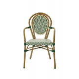 Technorattan Chair RICCARDO ARM Green-White