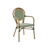 Technorattan Chair RICCARDO ARM Green-White