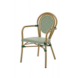 Technorattan Chair RICCARDO ARM Green-White