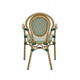 Technorattan Chair RICCARDO ARM Green-White