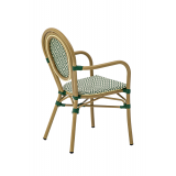 Technorattan Chair RICCARDO ARM Green-White