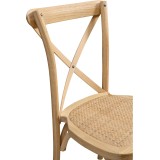 Wooden wedding chair CROSS-BACK WOOD RATTAN natural whitewashed