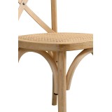 Wooden wedding chair CROSS-BACK WOOD RATTAN natural whitewashed