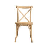 Wooden wedding chair CROSS-BACK WOOD RATTAN natural whitewashed