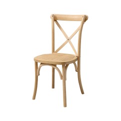 Wooden wedding chair CROSS-BACK WOOD RATTAN natural whitewashed