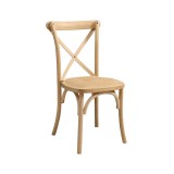 Wooden wedding chair CROSS-BACK WOOD RATTAN natural whitewashed