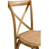 Wooden wedding chair CROSS-BACK WOOD RATTAN bright rustic