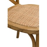 Wooden wedding chair CROSS-BACK WOOD RATTAN bright rustic