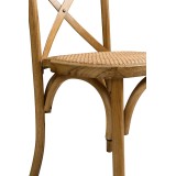 Wooden wedding chair CROSS-BACK WOOD RATTAN bright rustic