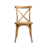 Wooden wedding chair CROSS-BACK WOOD RATTAN bright rustic