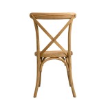 Wooden wedding chair CROSS-BACK WOOD RATTAN bright rustic