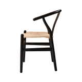 Wooden restaurant chair WISHBONE black
