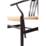 Wooden restaurant chair WISHBONE black