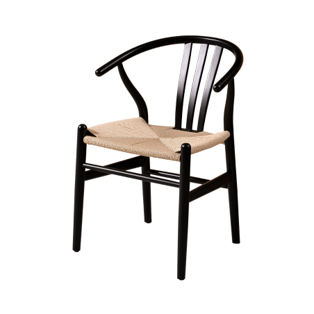 Wooden restaurant chair WISHBONE black