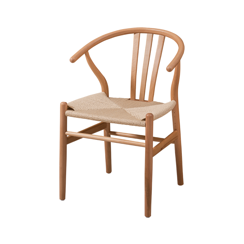 Wooden restaurant chair WISHBONE natural