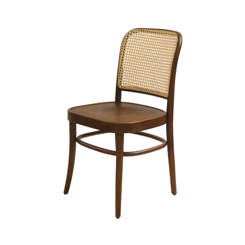 Wooden Restaurant Chair LOOMI 811 Rattan Walnut