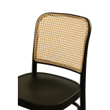 Wooden Restaurant Chair LOOMI 811 Rattan Black