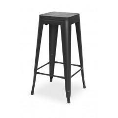Hoker PARIS inspired TOLIX black with wooden seat