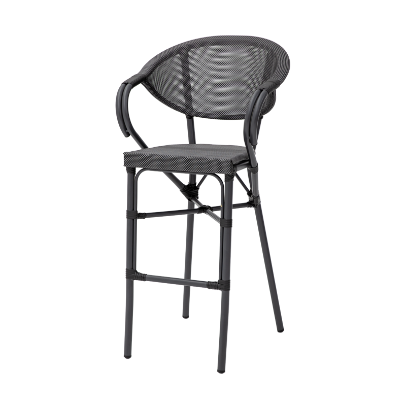 Technorattan Chair CAMILLO BAR Graphite