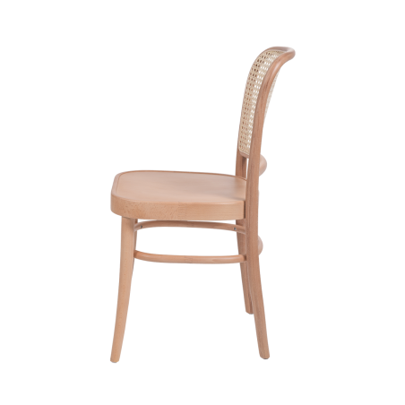 Wooden Restaurant Chair LOOMI 811 Rattan Natural