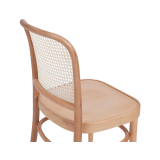 Wooden Restaurant Chair LOOMI 811 Rattan Natural