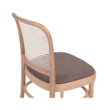 Wooden Restaurant Chair LOOMI 811 Rattan Brown Seat