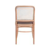 Wooden Restaurant Chair LOOMI 811 Rattan Brown Seat
