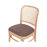 Wooden Restaurant Chair LOOMI 811 Rattan Brown Seat