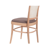 Wooden Restaurant Chair LOOMI 811 Rattan Brown Seat