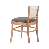 Wooden Restaurant Chair LOOMI 811 Rattan Grey Seat