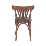 Wooden Restaurant Chair LEGEND Black Faux Leather Seat