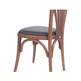 Wooden Restaurant Chair LEGEND Black Faux Leather Seat