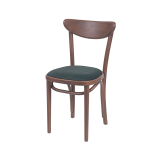 Wooden Restaurant Chair BOOMERANG with Green Seat
