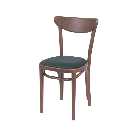 Wooden Restaurant Chair BOOMERANG with Green Seat