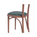 Wooden Restaurant Chair BOOMERANG with Green Seat