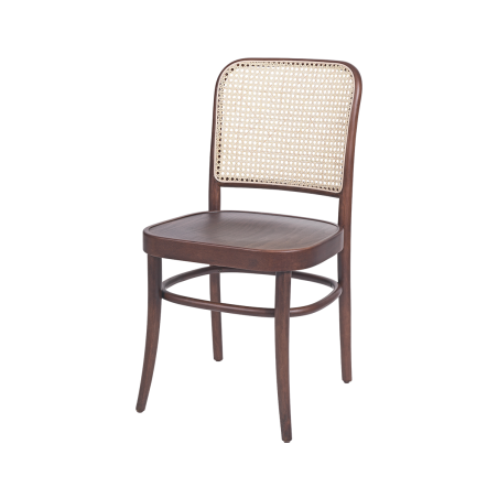 Wooden Restaurant Chair LOOMI 811 Rattan Walnut