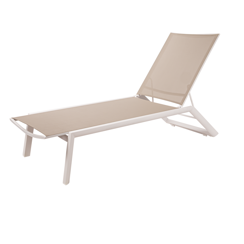 Sun Lounger RIVIERA White-Beige