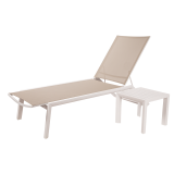 Sun Lounger RIVIERA White-Beige