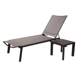 Sun Lounger RIVIERA Black-Silver