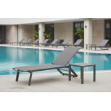 Sun Lounger RIVIERA Black-Silver