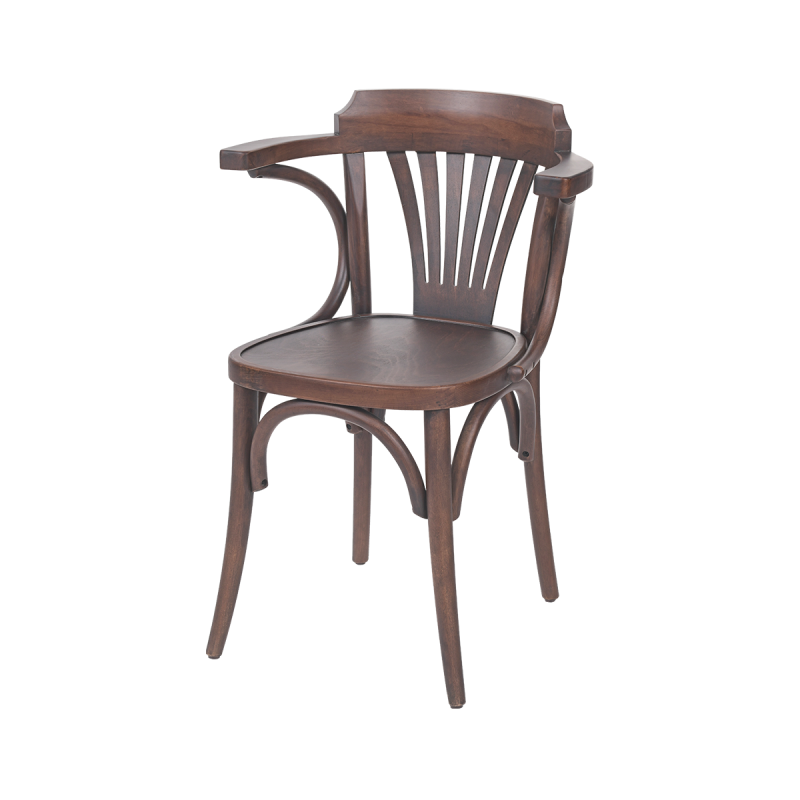 Wooden Restaurant Chair LEGEND ARM Walnut
