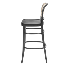 Wooden Restaurant Chair LOOMI 811 BAR Rattan Black