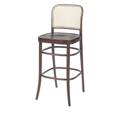 Wooden Restaurant Chair LOOMI 811 BAR Rattan Walnut