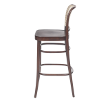 Wooden Restaurant Chair LOOMI 811 BAR Rattan Walnut