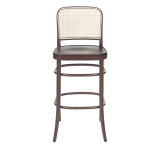 Wooden Restaurant Chair LOOMI 811 BAR Rattan Walnut
