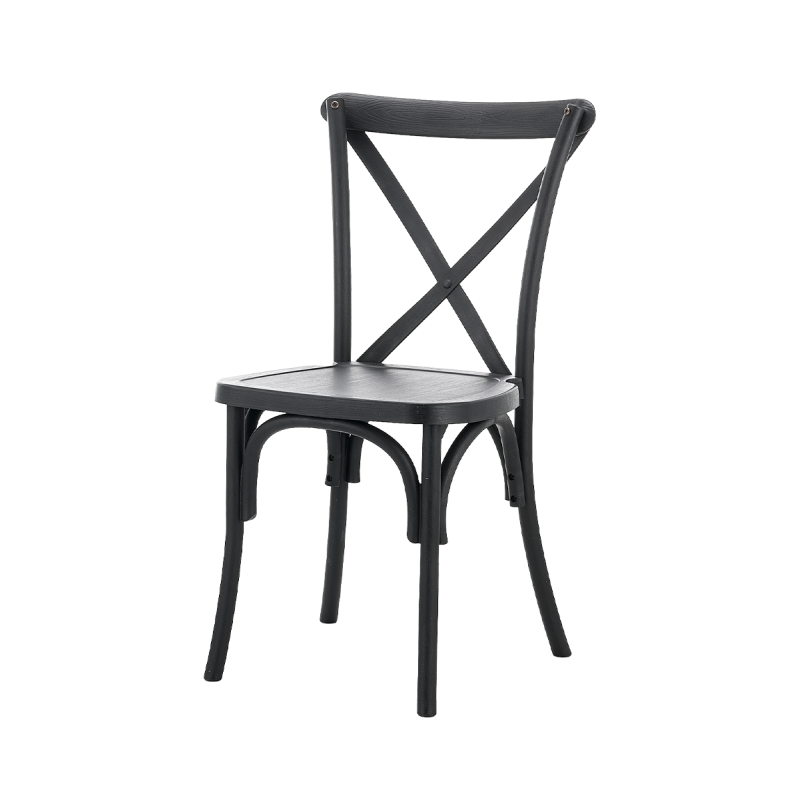 Wooden Wedding Chair CROSS-BACK WOOD Black